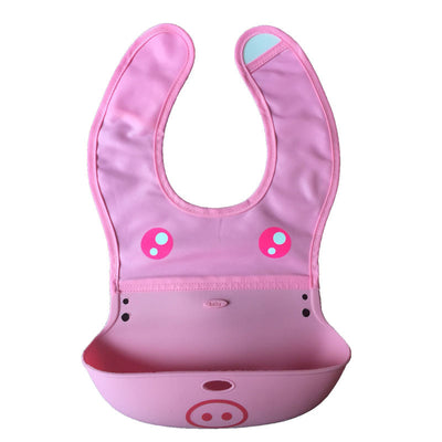 Cartoon silicone baby bib - NecessiteeBaby