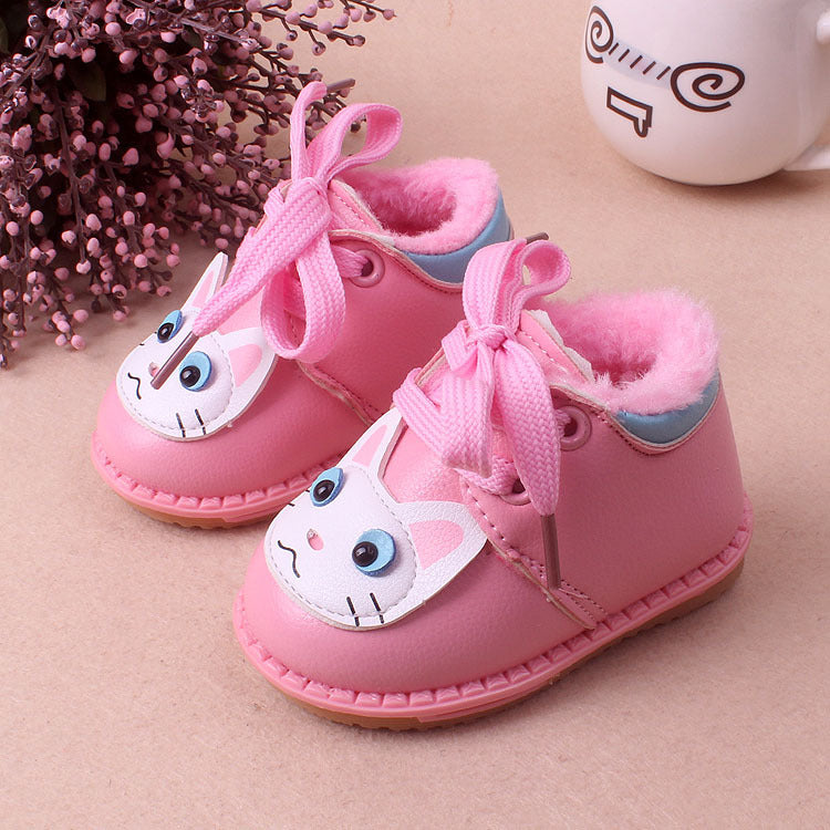 Leather Plush Cotton Shoes - NecessiteeBaby