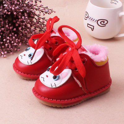 Leather Plush Cotton Shoes - NecessiteeBaby
