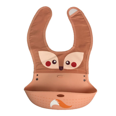 Cartoon silicone baby bib - NecessiteeBaby